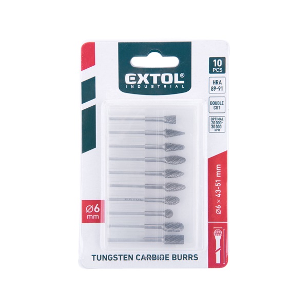 mini keményfém turbómaró (rotormaró) klt. 10 db, átmérő 6×13mm/szár 3mm, keresztfogazás