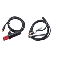 munkakábel elektródafogóval + földelőkábel csipesszel, 8796012 inverterhez, 200 A, 3 m, 25 mm2, MMA hegesztéshez