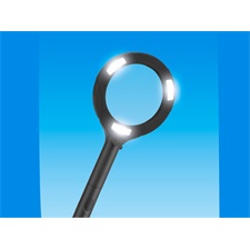 nagyító LED lámpa, kézi, 3×0,5 W COB, 80 Lm, 3× nagyítás; műanyag ház, elem nélkül, CE