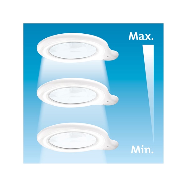 nagyító LED lámpa, asztali, Fehér, 10 W, 81 LED, 1000 Lm, 5× nagyítás; mechanikusan állítható rögzítés