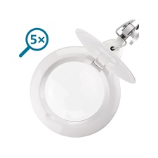 nagyító LED lámpa, asztali, Fehér, 10 W, 81 LED, 1000 Lm, 5× nagyítás; mechanikusan állítható rögzítés
