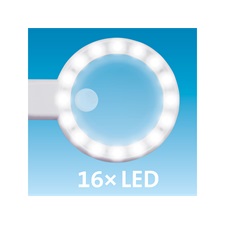 nagyító LED lámpa, kézi, 12× nagyítás; műanyag ház, USB tölthető akku
