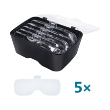 nagyító LED lámpa, szemüveg, 3,5× nagyítás; műanyag ház, USB tölthető akku