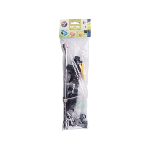 permetező- és locsoló fej, kézi, locsolótömlőhöz, hossz: 31/50 cm, 50 ml tartály