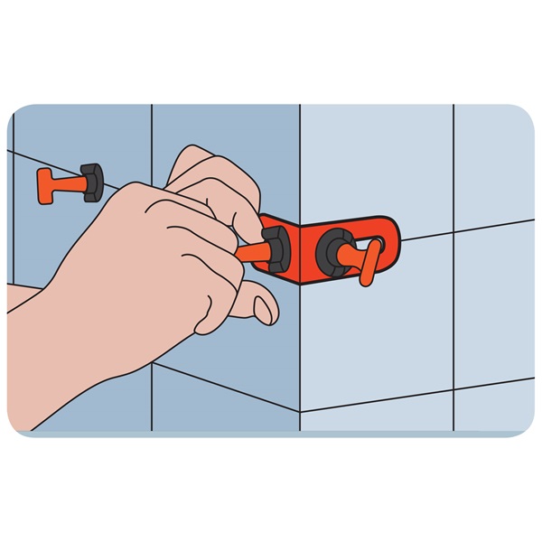sarok profil lapszintezőhöz (8845010 csempeszintezőhöz) klt. 25 db, 60×60mm, műanyag, L-típusú