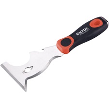 spakli, Multifunkciós, üthető; 7,5 cm, inox, két komponenses műanyag nyél (tisztító)