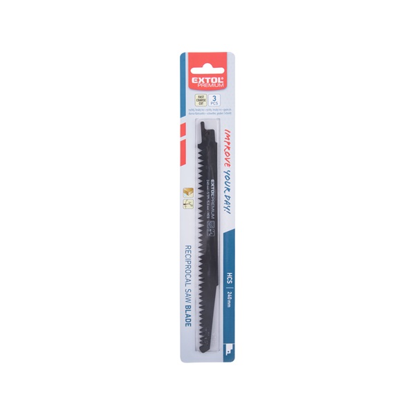 szablyafűrészlap klt., 3db, Bosch befogás, 240 mm, 5T, HCS, fához