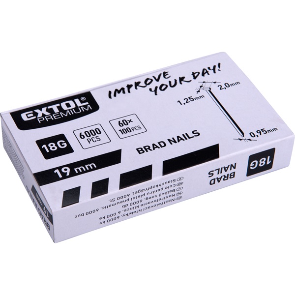 szeg fejjel, 8891860 akkus tűzőgéphez 6000 db, 18G, szár.: 1,25×0,95 mm, fej: 2,0 mm, hossz.: 19 mm