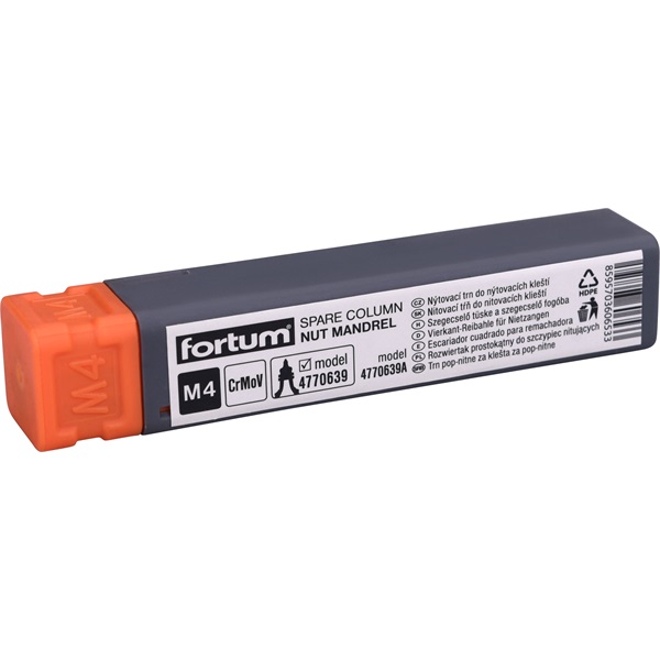 szegecscsavar vezető és húzószár, M4, a 4770639 fogóhoz, CrVMo FORTUM