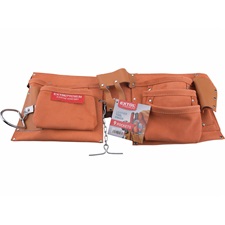 szerszámtartó öv, 9 zsebes, bőr; erős műanyag csattal