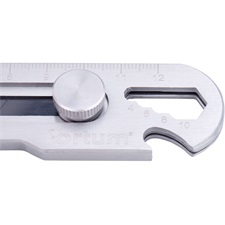 tapétavágó kés, rozsdamentes acél fémház, 5 funkciós, tripla vágóéllel; 18mm, csavaros rögzítés, FORTUM