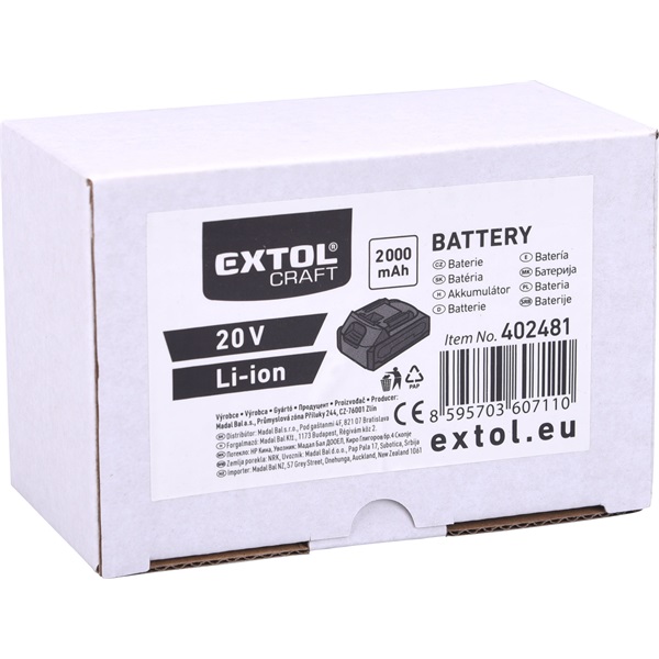 tartalék akku Power Share Li-ion 20 V, 2000 mA