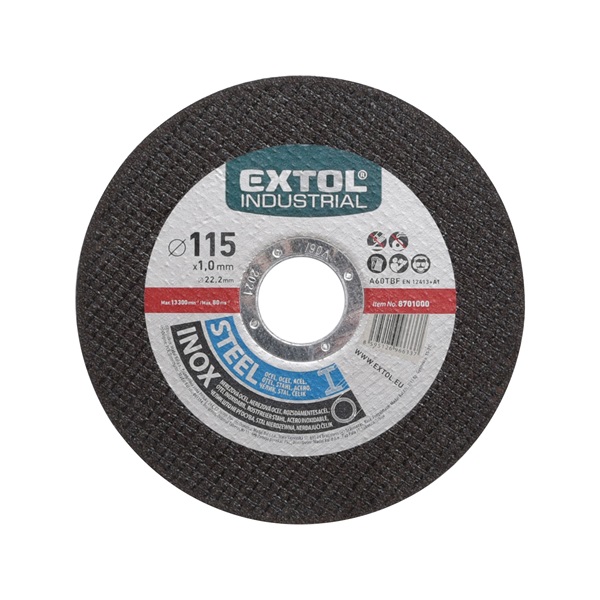 vágókorong ipari, acélra/inoxra; 115×1,0×22,2mm