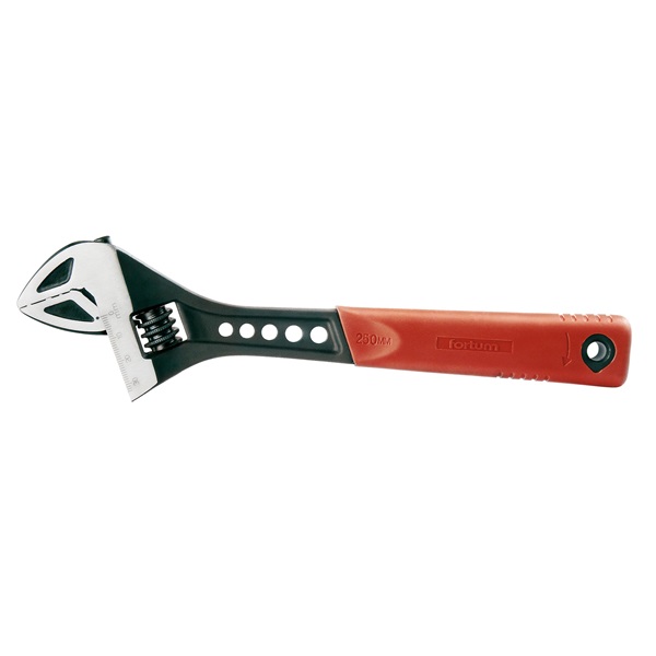 villáskulcs állítható, FP sorozat, 61CrV5, gumírozott markolat; 250mm/10", foszfátozott